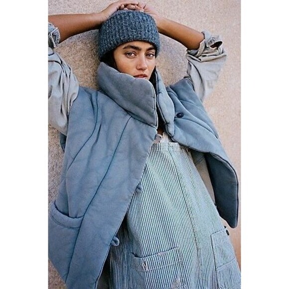 Free People Roll With Us Puffer Vest Jacket Top Quilted Oversized XS NWT 284123 - Picture 1 of 6